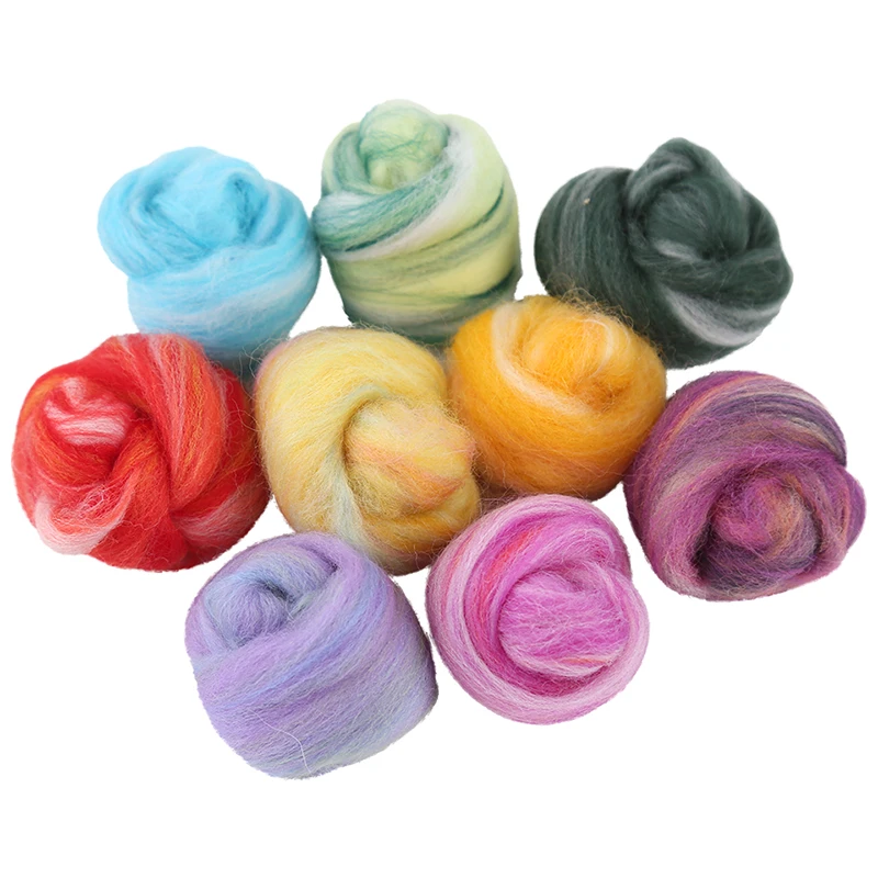 Nonvor 5g Soft Colorful Felting Wool Fiber Needle Felting Natural Collection For Animal Projects Felting Wool for DIY Needlework