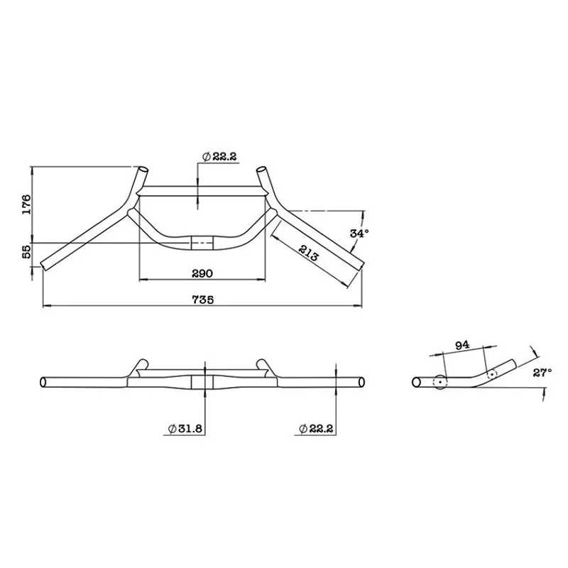 Изготовленный на заказ руль Bull Moose из титанового сплава аксессуар для гравийного