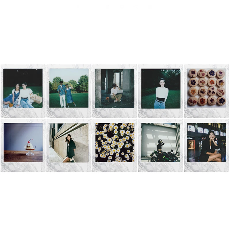 Квадратная Белая Мраморная рамка Fujifilm Instax фотобумага (10-50 листов) для мгновенной