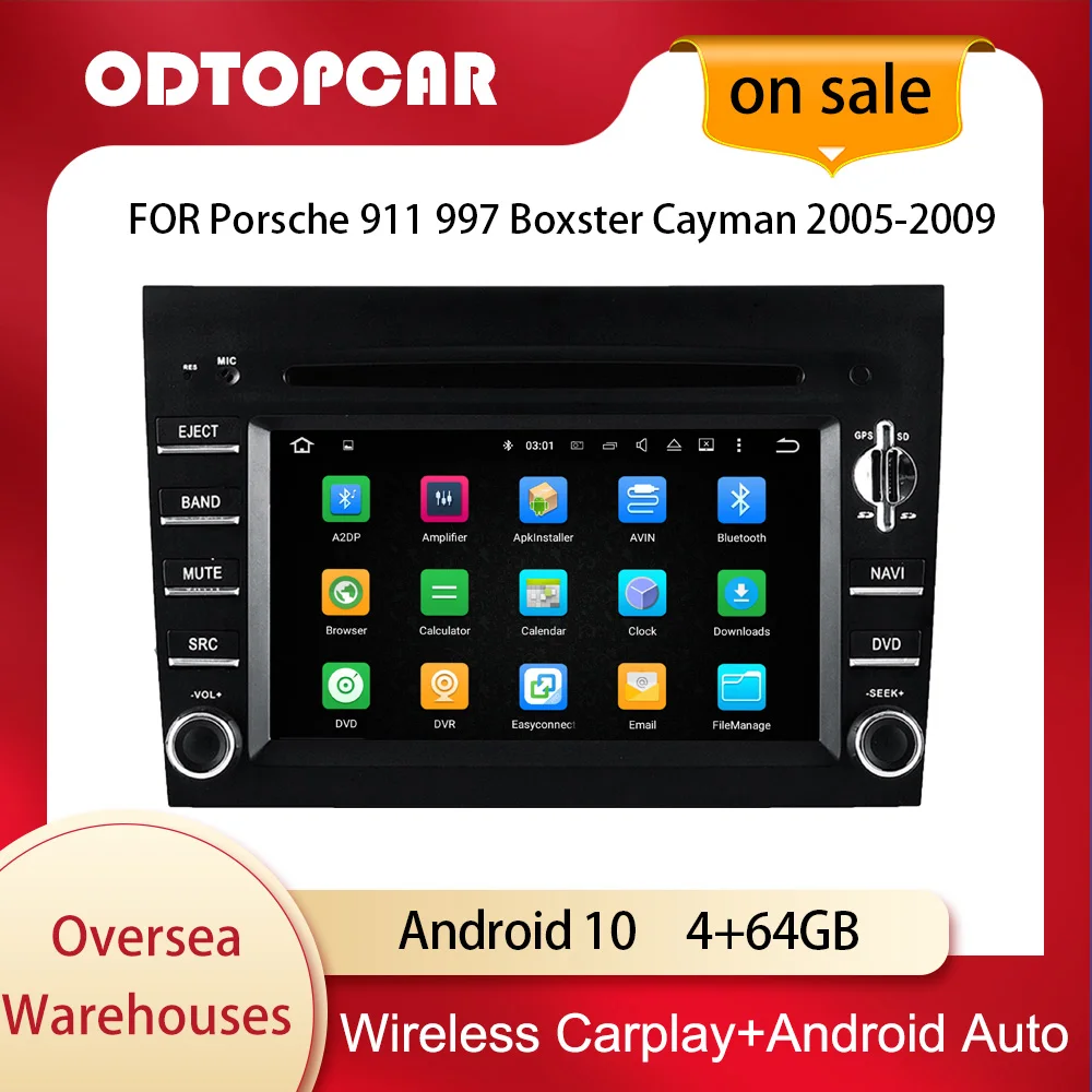

Odtopcar Radio 6.2 inch Touchscreen For Porsche 911 997 Boxster Cayman Car Stereo 2005-2009 AndroidAuto Carplay Upgrade GPS Navi