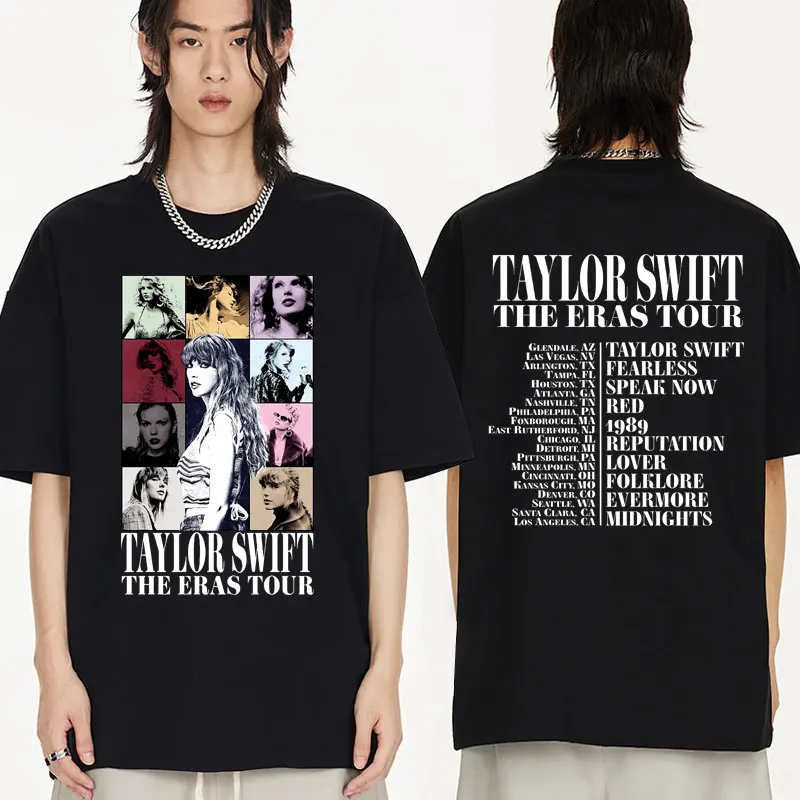 

Taylor The Eras Tour 2023 World Tour T Shirt Men Women Aesthetic Short Sleeve T-shirt Fashion Harajuku Tees Oversized T Shirts