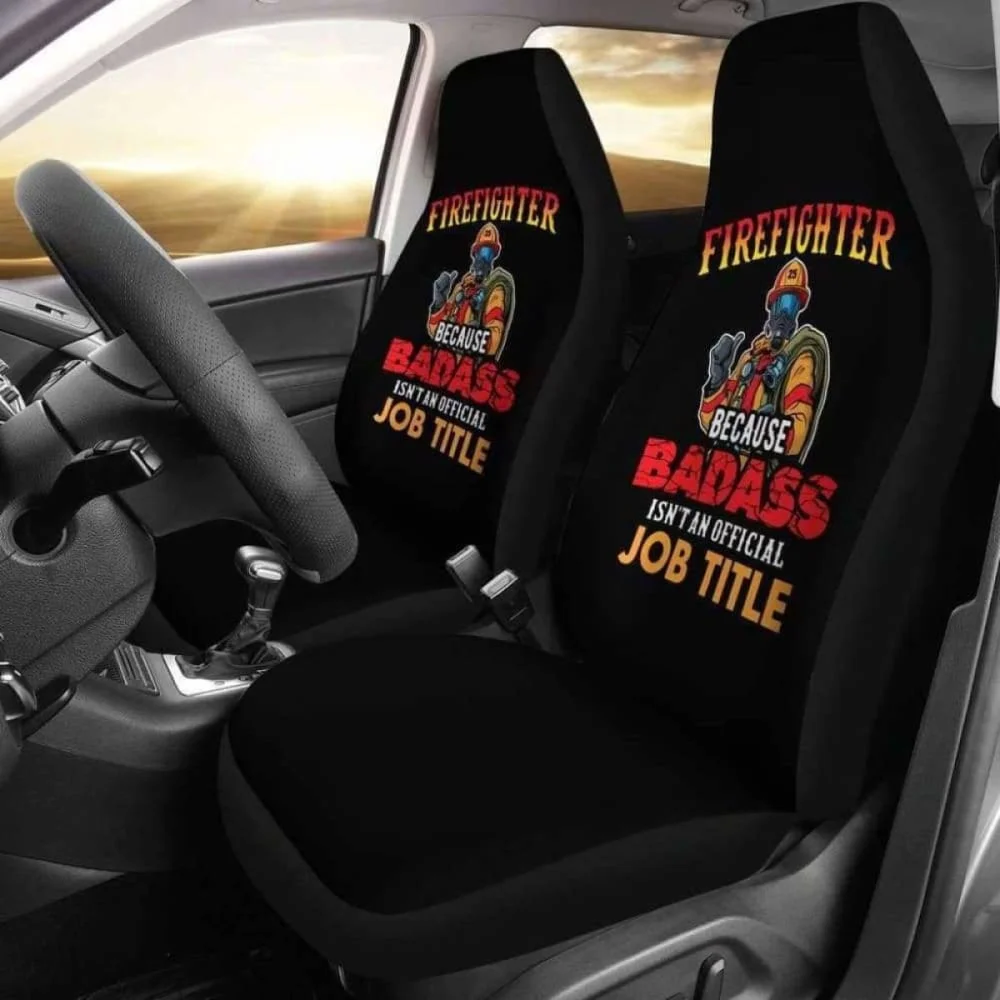 

Firefighter Because Official Job Title Car Seat Covers 101211,Pack of 2 Universal Front Seat Protective Cover