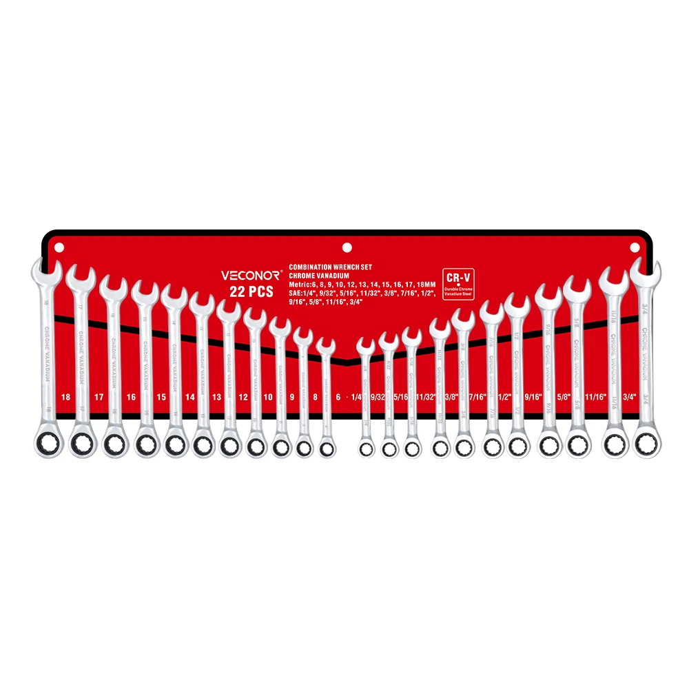

Набор гаечных ключей Veconor, хромованадиевая сталь, 22 шт.