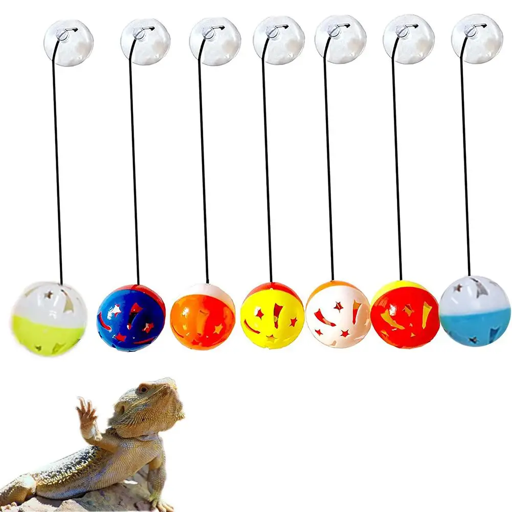 

7pcs Bell Balls With Suction Cups For Relieving Stress Boredom For Lizard Rat Guinea Pig Hamster Small Animal pet supplies