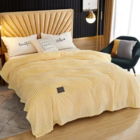 200x230cm large thick fleece sofa blanket for beds yellow color soft warm square flannel blanket thickness throw blanket