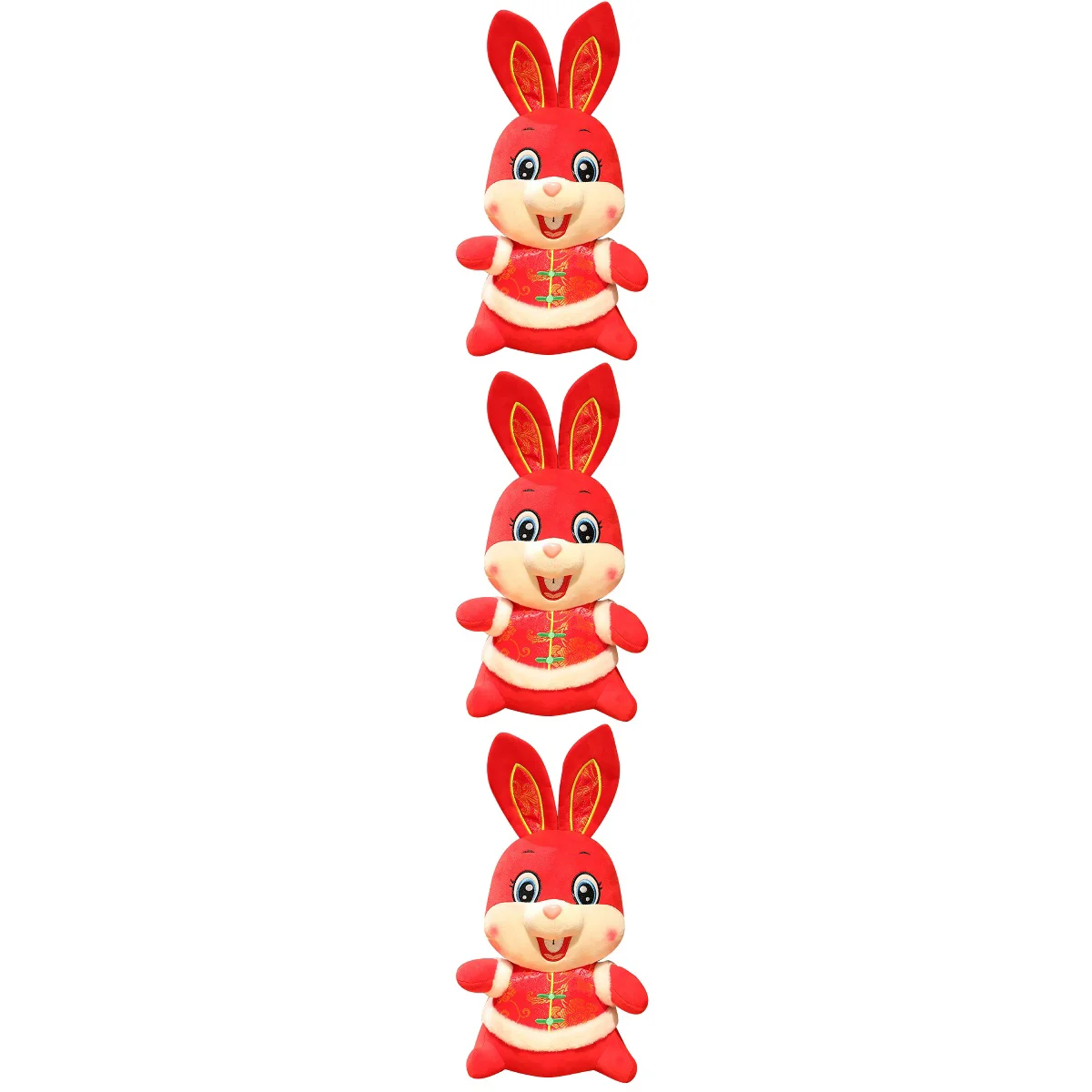 

Plush Animal Rabbit Stuffed Toys Year Toy Mascot Bunny New Figurine Plaything Cotton Car Lunar Chinese Home Decor Zodiac