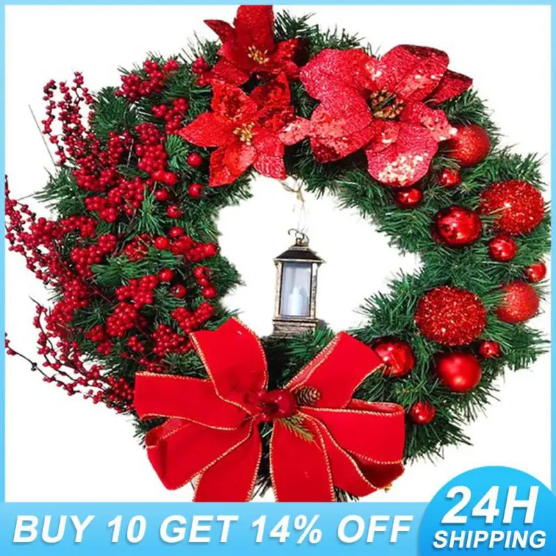 

Светильник с бантом и шариком, яркий дизайн, изысканный Рождественский венок для детской модной рождественской венок, универсальное украшение