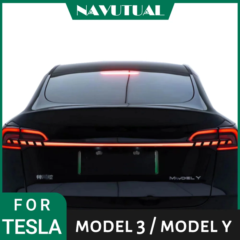 

For Tesla Model 3 Model Y 2016-2023 Auto Rear Brake Lights Starlink Cross Taillight Safety Lamp Turn Signal Exterior Accessories