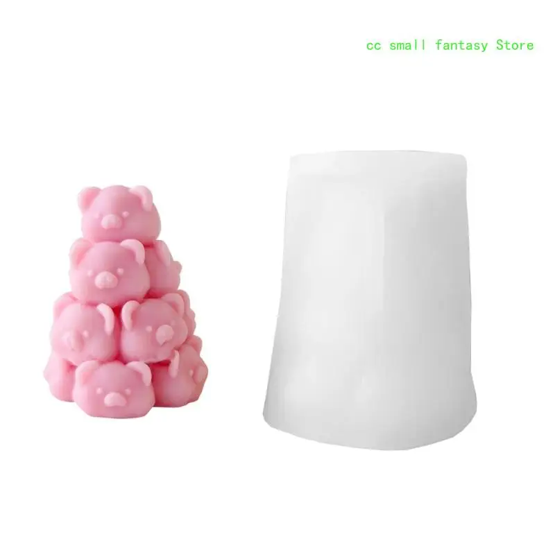 

R3MA Cute Stacking-Pig Candle Silicone Mold Folding Piggy DIY Abstract Art Soap Mold