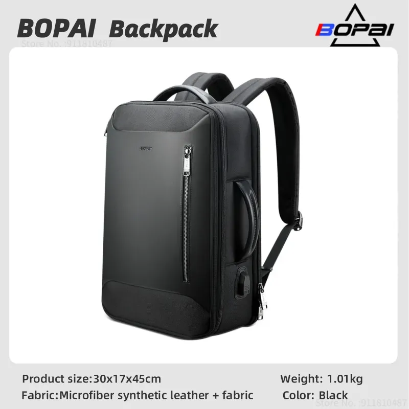 BOPAI Dry And Wet Separation Business Backpack 15.6Inch Multifunctional Men's Travel Laptop Bag Can Wided 6cm
