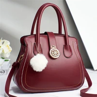 traveasy fashion 2022 pu leather top handle bags for women plush pendant large capacity female shoulder bags ladies bucket bags
