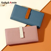 simple fold long clutch wallets women card holder fashion soft pu pleather pocket purse ladies small travel wallet female 2022