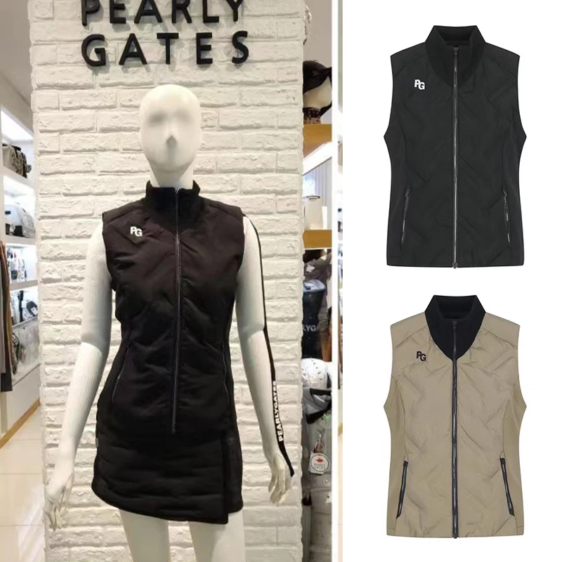

Женская куртка для гольфа, жилет без рукавов, женский теплый топ, новинка, спортивное пальто на молнии с воротником-стойкой для осени и зимы