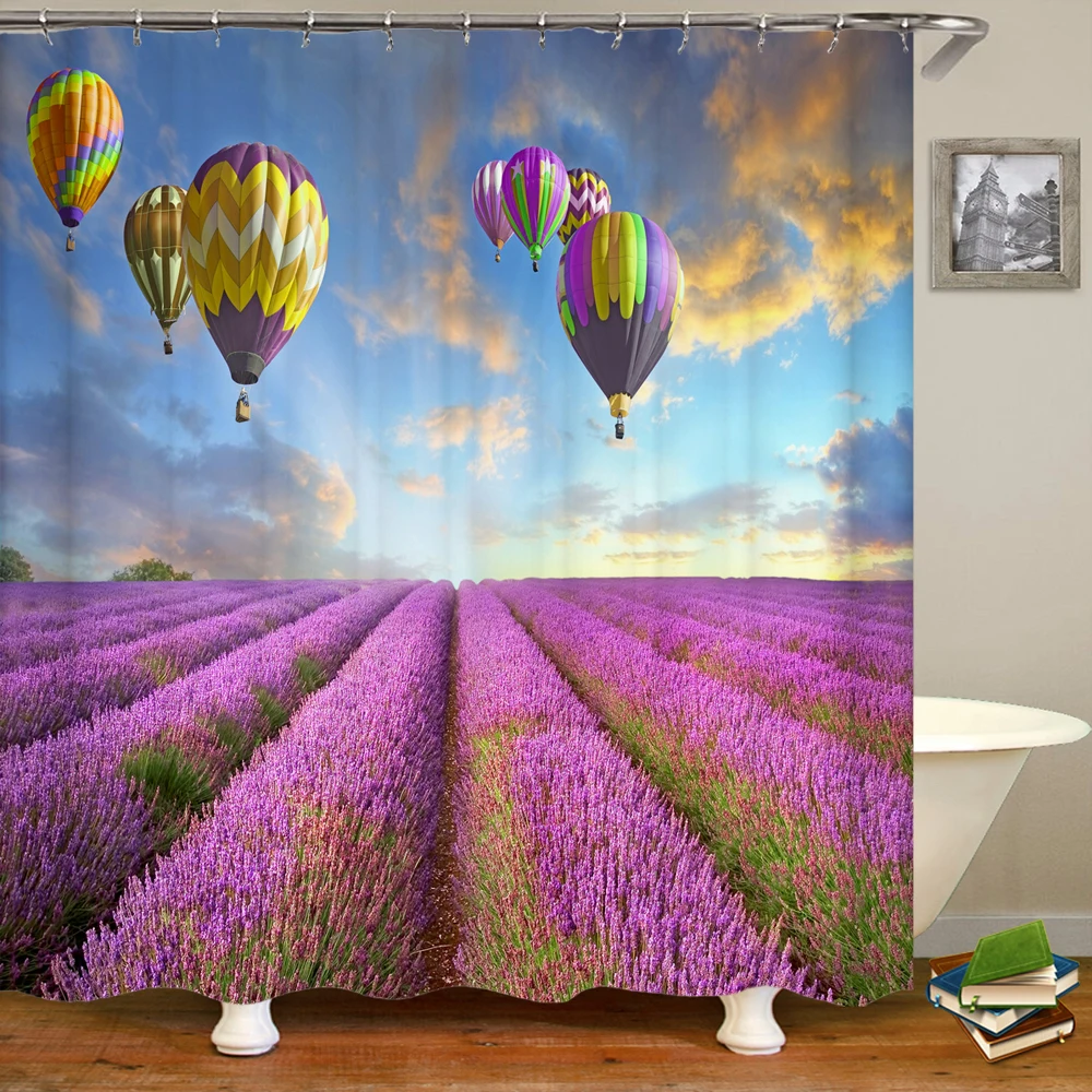 

Beach Seaside View Shower Curtain Sea Natural Beauty Bathroom Waterproof Curtain Home Decor with Hooks Accessories Banheiro