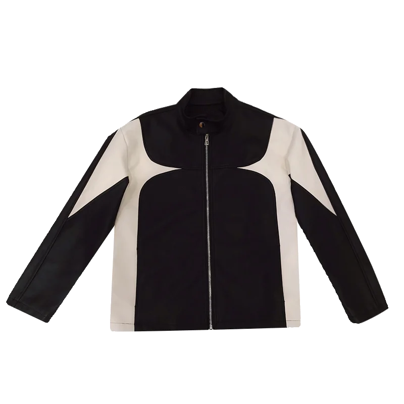 2024 Spring and Autumn New Men's High Sense Slim fit PU Leather Motorcycle Jacket Fashion