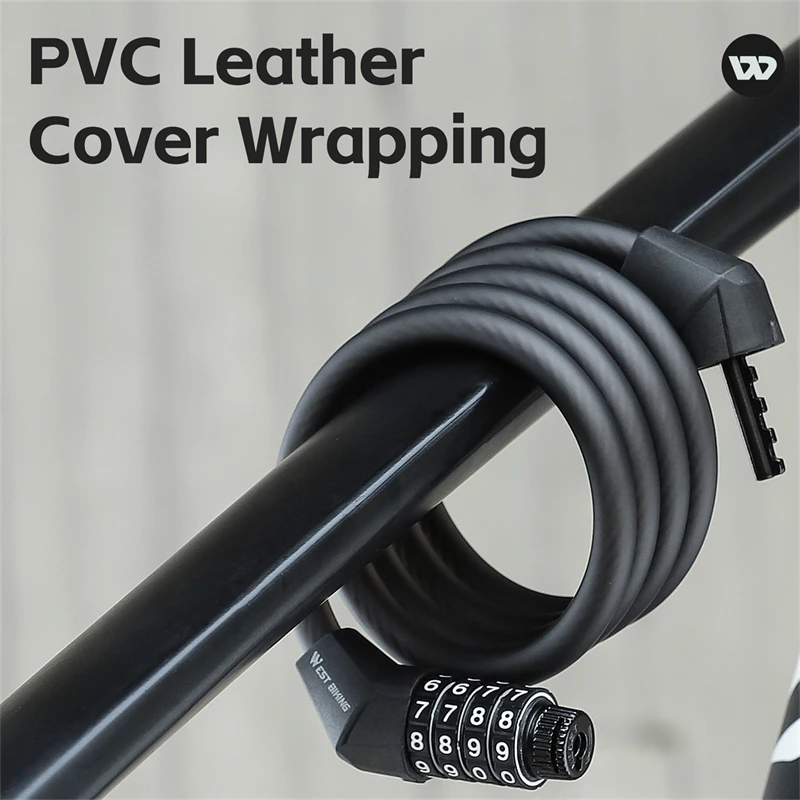 Замок для велосипеда противокражный стальной трос с 4-значным паролем