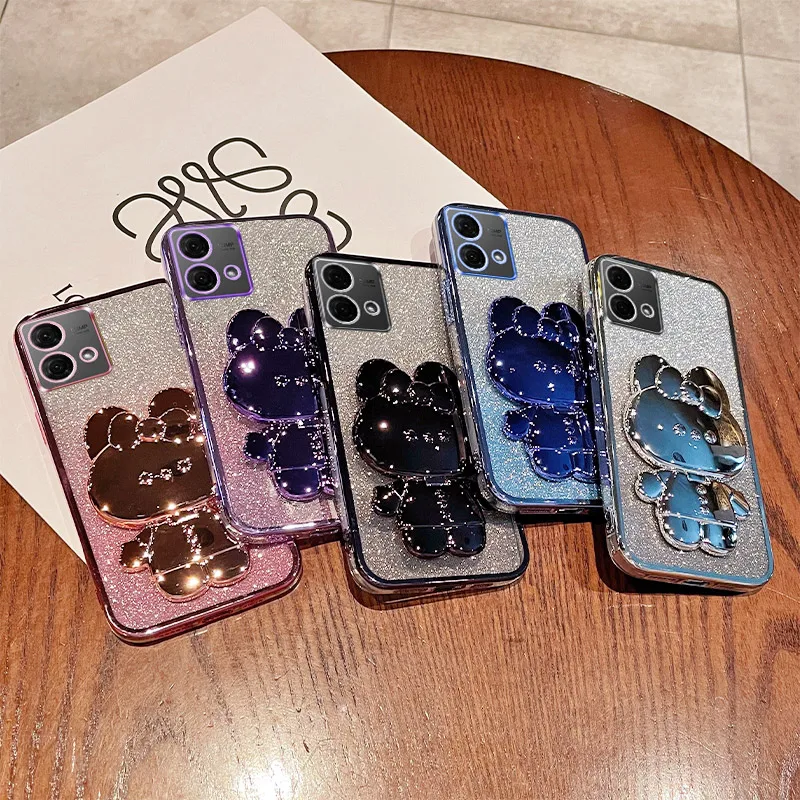 Чехол G84 для MOTO Motorola Moto роскошный градиентный Блестящий макияж зеркало кролик