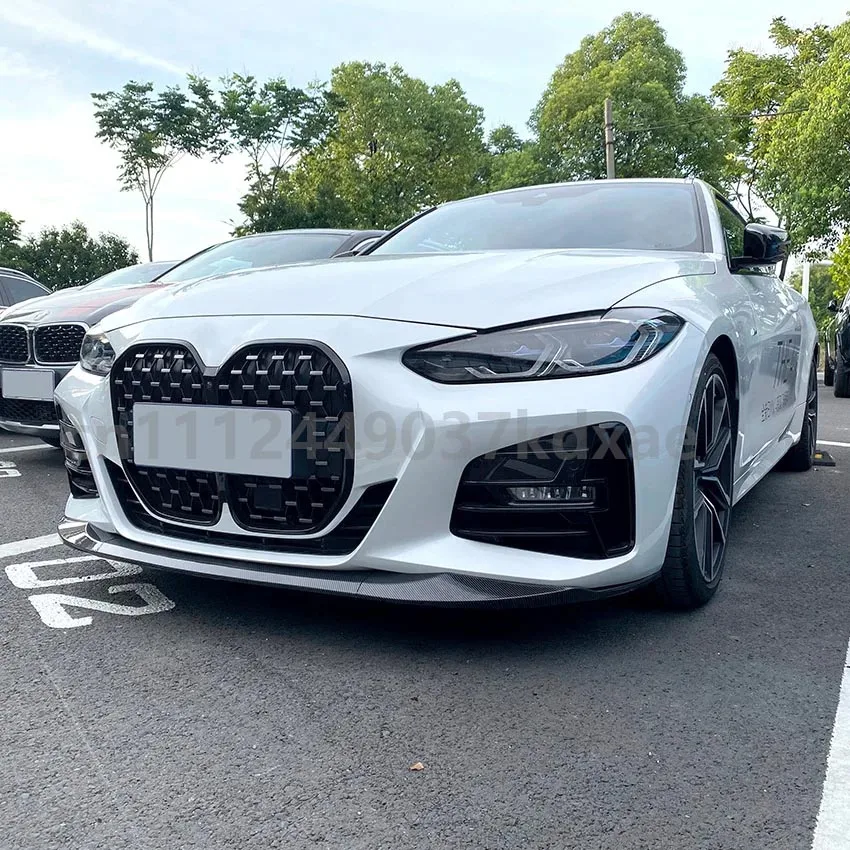 Фото Для BMW 4 серии 425i 430i G22 G23 MP (2020+) передний бампер, спойлер-накладка, карбоновый дизайн/глянцевый черный, нижний дефлектор воздухозаборника №2