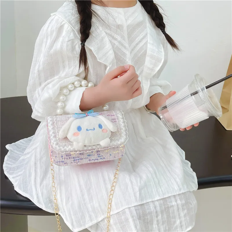 

Kawaii Sanrio Anime Cinnamoroll My Melody Pearl Tote Bag for Kids Cartoon Cute Messenger Bag Fashion Shoulder Bag Gift for Kids