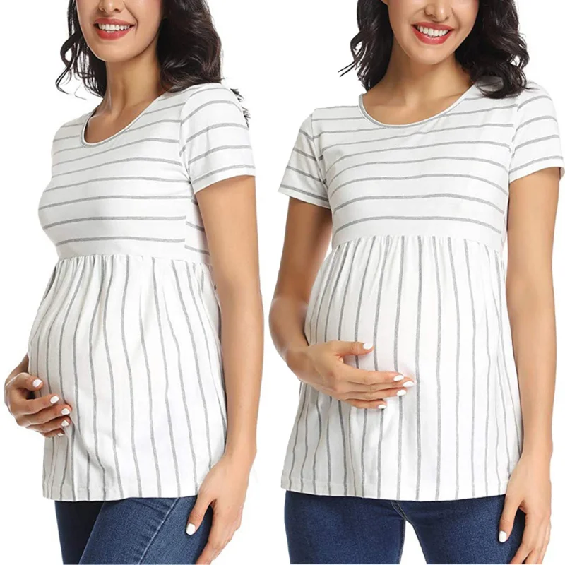 Summer Pregnancy Tops Short Sleeves Tee Shirt Women T-shirt enlarge