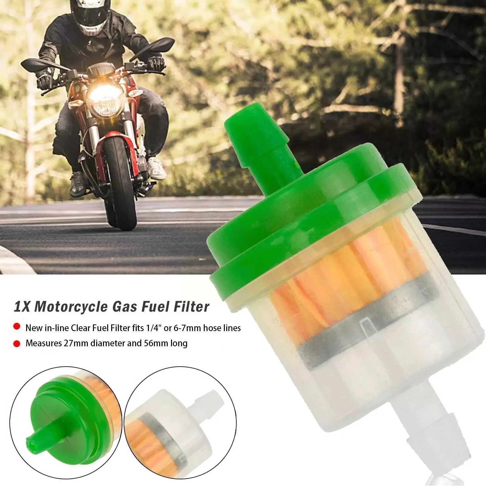 

Universal Motorcycle Oil Filter Gas Gasoline Filter Clear Dirt Fuel Filter Scooter ATV Motorcycle In-Line Fuel Filter B G6E4