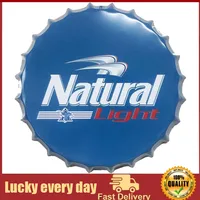 Natural Light Decorative Bottle Caps Metal Tin Signs Cafe Beer Bar Decoration Plat  Wall Art Plaque Vintage Home Decor