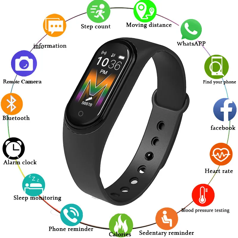 

M4 M5 Smartband Sport Fitness Tracker Call Watch Smart Bracelet Blood Pressure Heart Rate Monitor Smart Band Wristband Men Women