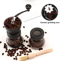 manual coffee grinding machine stainless steel glass for pepper nuts spice for home cooking portable with hand crank