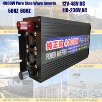 4000w pure sine wave inverter solar power inverter 12v 220v dcac converter 24v 48v 110v 50hz off grid inverter