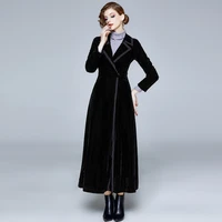 womens winter coat runway designer women vintage lapel collar elegance s 2xl all size thick warm long trench coat outwear 2022
