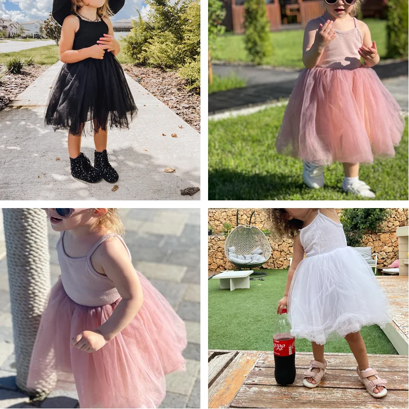 Summer Cute Girls Sequined Princess Dress Kids Sleeveless Tulle Clothes Children Birthday Party Vestido Kids Easter Tutu Costume images - 6