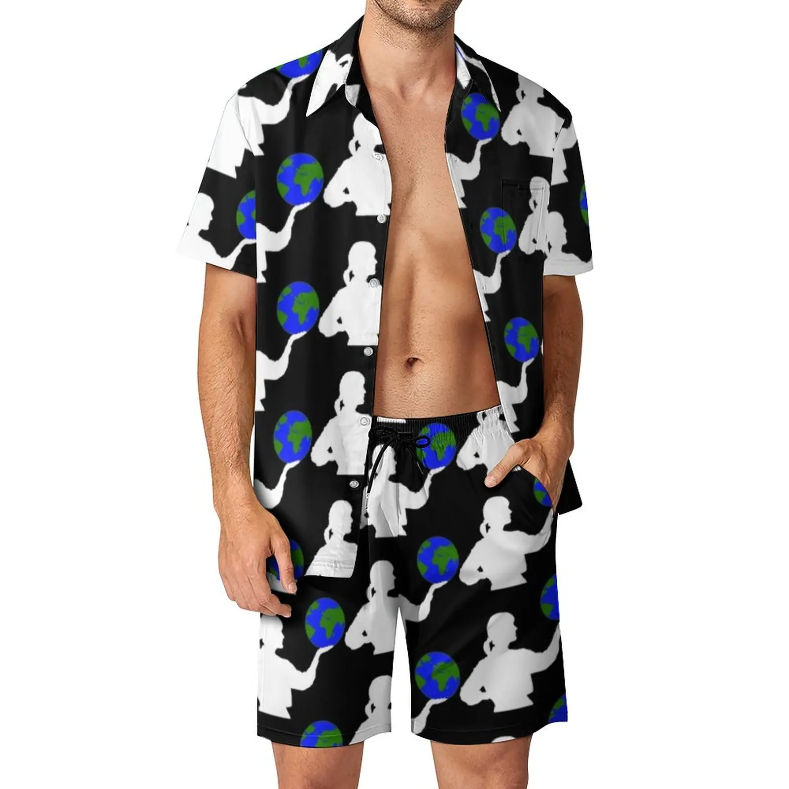 

Womens Rights Men Sets International Day Casual Shorts Summer Hawaiian Beach Shirt Set Short-Sleeve Custom Oversize Suit Gift