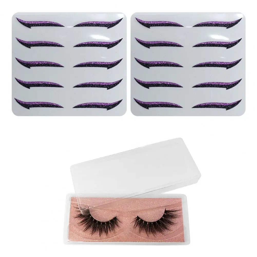 

False Eyelashes 1 Set Eyeshadow Stickers Magnetic Eyelashes Reusable Plastic Convenient Easy Operation Eyelid Makeup Stickers