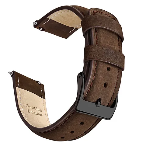 Ремешок кожаный для наручных часов, винтажный браслет Huawei для Samsung, быстросъемный браслет для смарт-часов, 22 мм