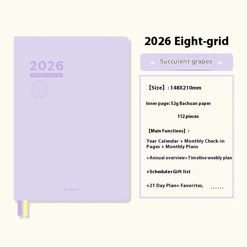 

Kinbor 2026 Eight Grid Planner