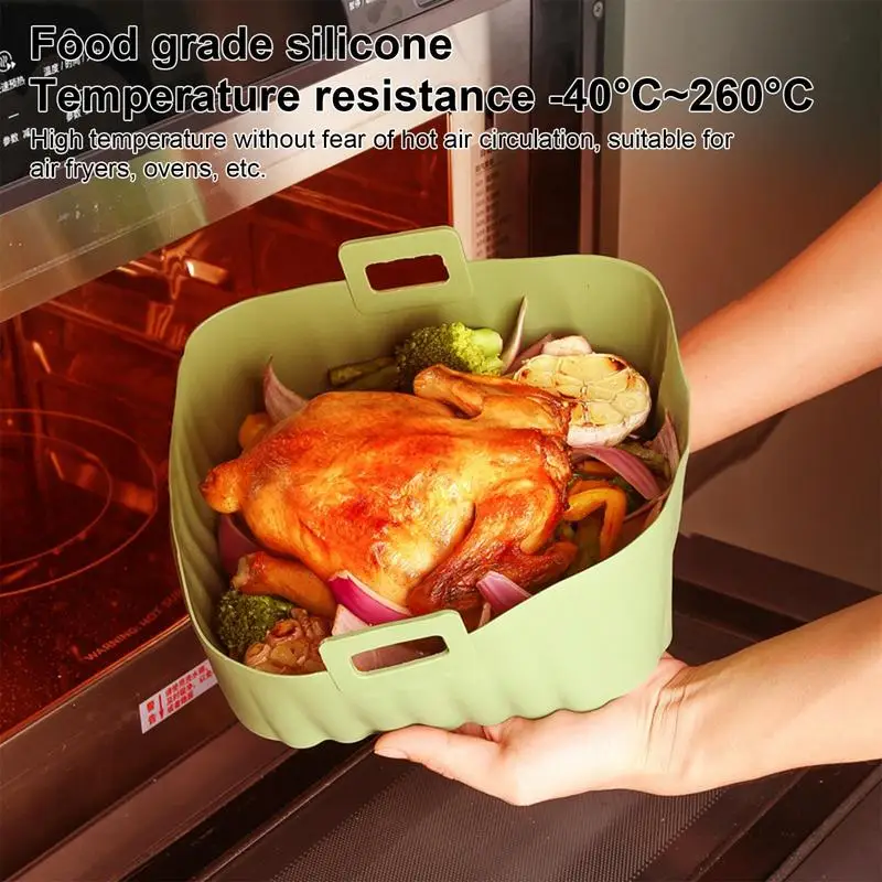 

Силиконовый портативный многоразовый поднос для жарки в духовке, форма для жарки, корзина для жарки пиццы, курицы, аксессуары для жарки