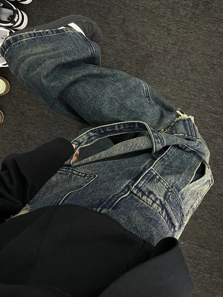 Джинсы Wpman с широкими штанинами джинсовые брюки в пол брюки-карго новый дизайн