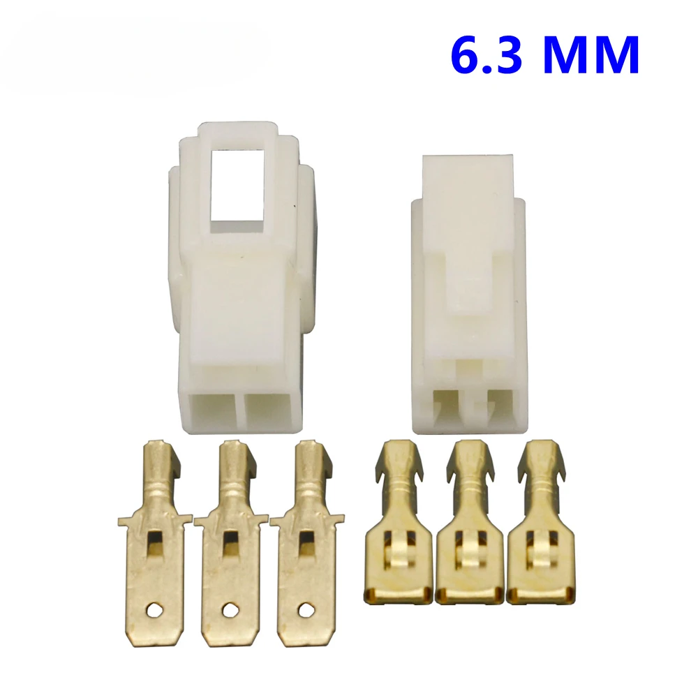 

6.3mm 3 Pin DJ7031-6.3-11/21 Automotive Electrical Connector Cable Terminal Plug Kits Motorcycle Ebike Car Terminal Male Female