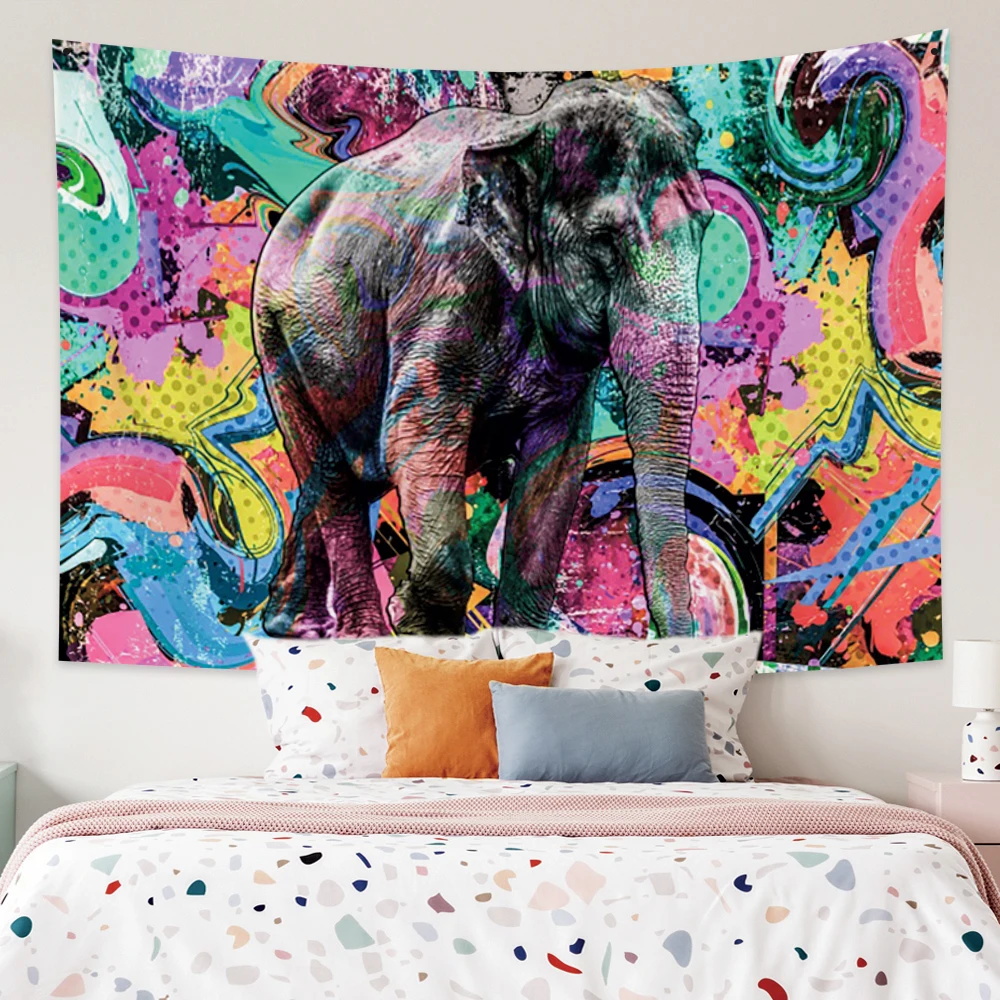 

Elephant Mandala Tapestry Wall Hanging Indian Psychedelic Witchcraft Tapiz Hippie Bedroom Room Home Decor