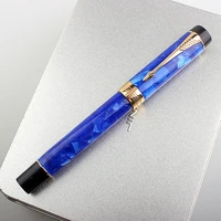 jinhao 100 fountain pen 18kgp golden plated m nib 0 7mm acrylic ink pen with arrow clip