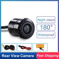 hot car rear view camera night vision reversing automatic parking monitor ccd ip68 waterproof 180 degree high definition image