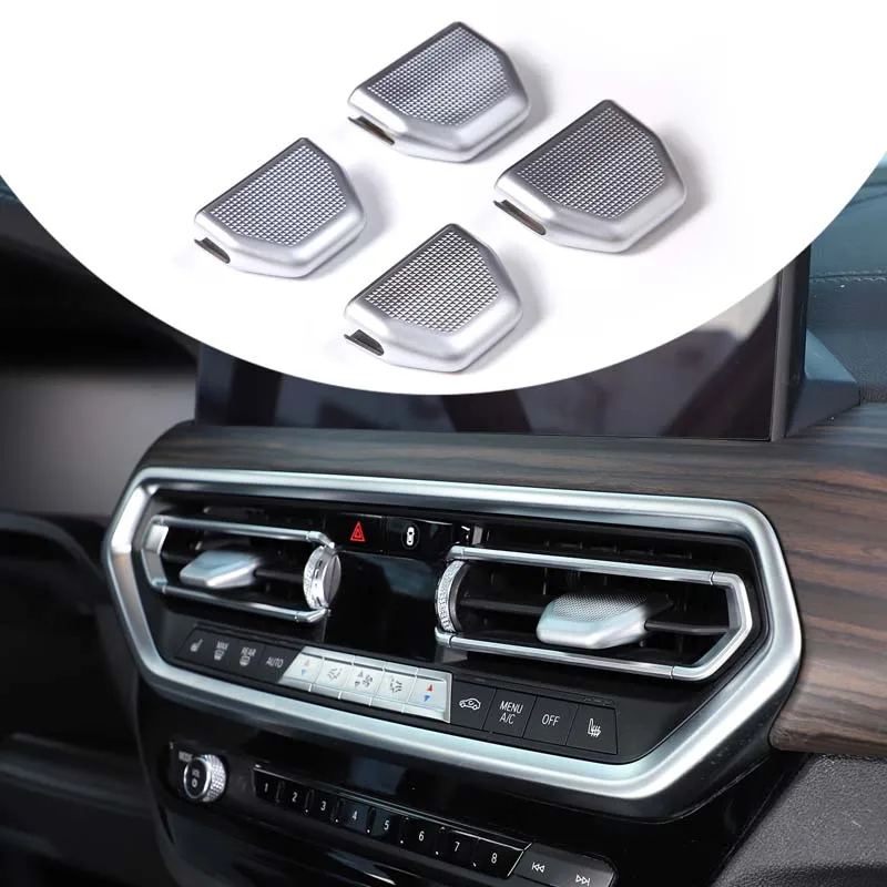 

Крышка стержня вентиляционного отверстия для приборной панели автомобиля ABS Серебряная декоративная крышка отделка для BMW X3 G01 X4 G02 2022-2023 авт...