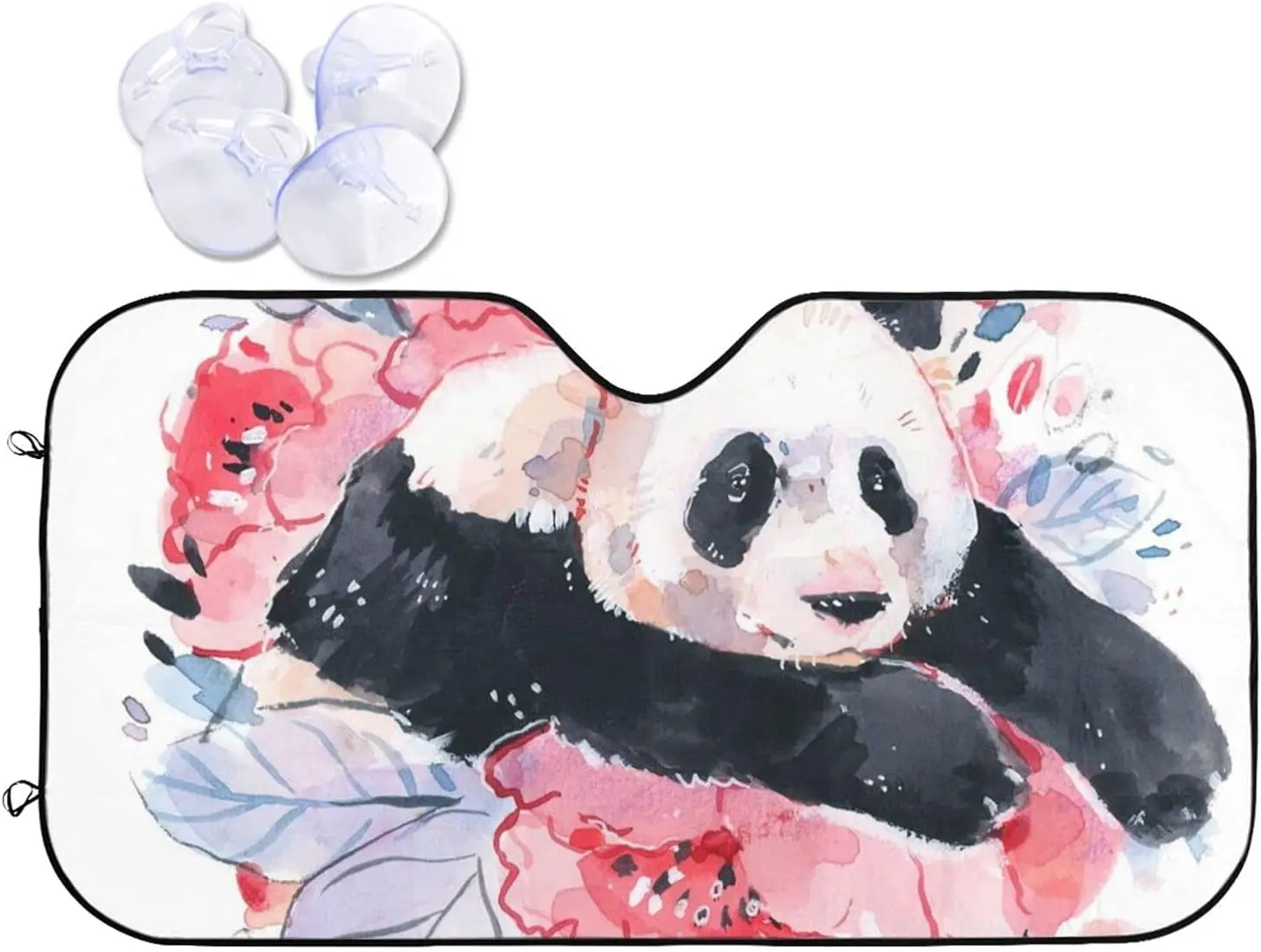 

Солнцезащитный козырек для лобового стекла автомобиля с милым цветочным рисунком панды, солнцезащитный козырек для большинства блоков седанов, внедорожников с УФ-лучами, сохраняет прохладу в автомобиле