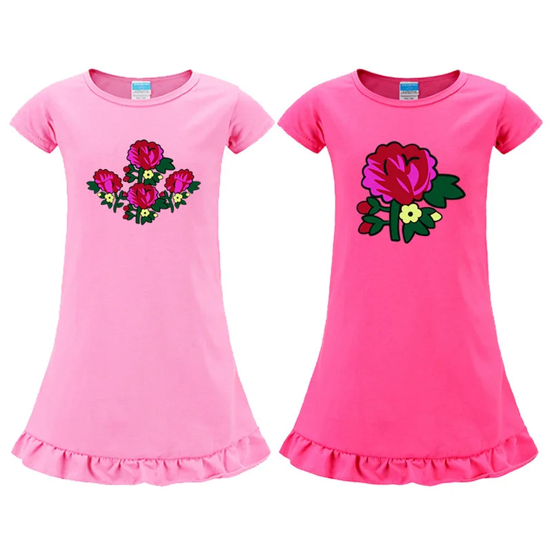 

2022 Mubarak Ramadan Decoration Clothes Toddler Girls Short Sleeve Dresses Children Summer Dress Muslim Eid Al Adha Kareem Gifts