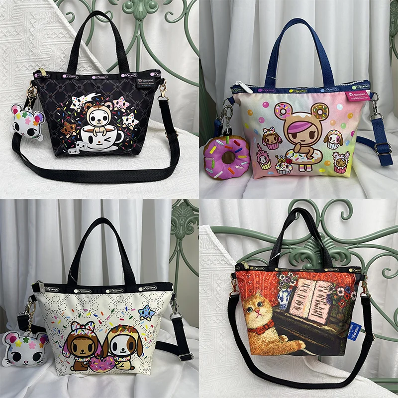 

Женская водонепроницаемая нейлоновая сумка-тоут с мультяшным принтом