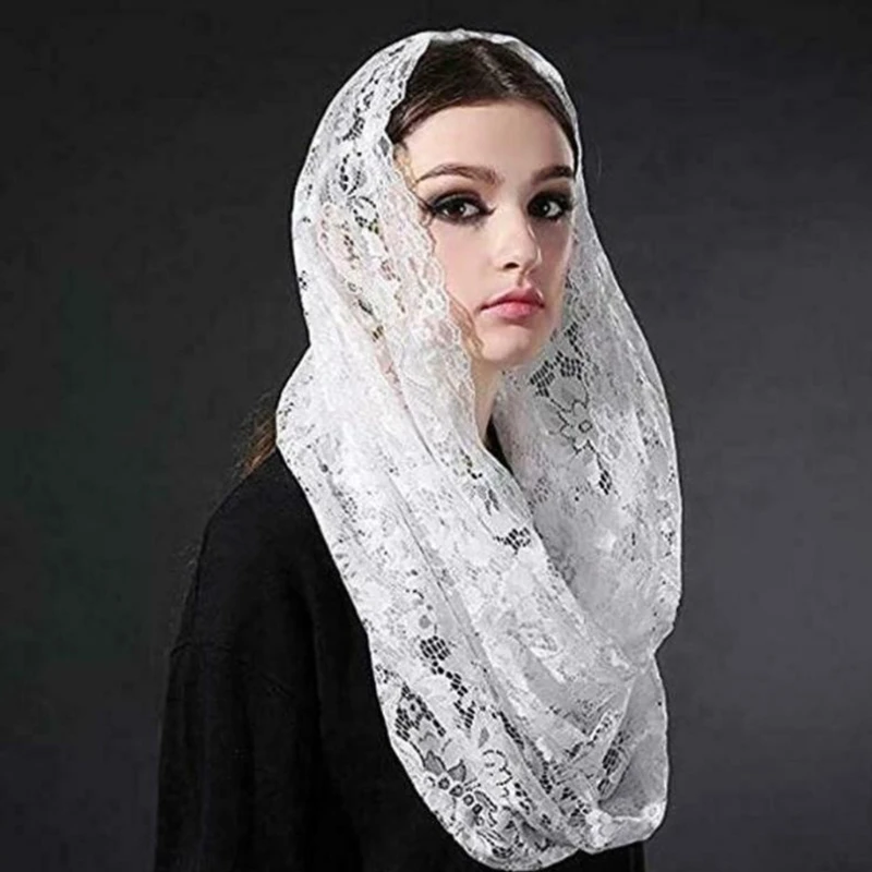 Lace Mantilla Catholic Church Chapel Veil Exquisite Flower Embroideries