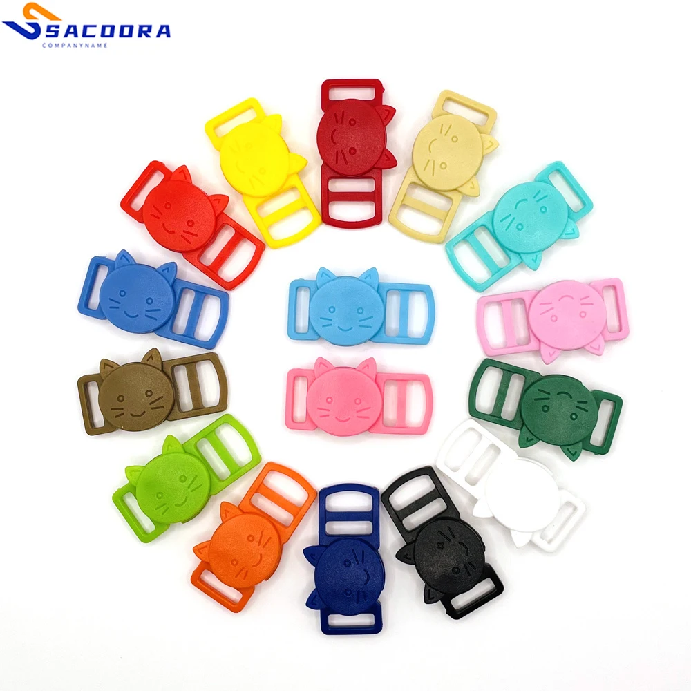 20 шт./упаковка, пластиковые пряжки с кошачьей головкой, 3/8 дюйма