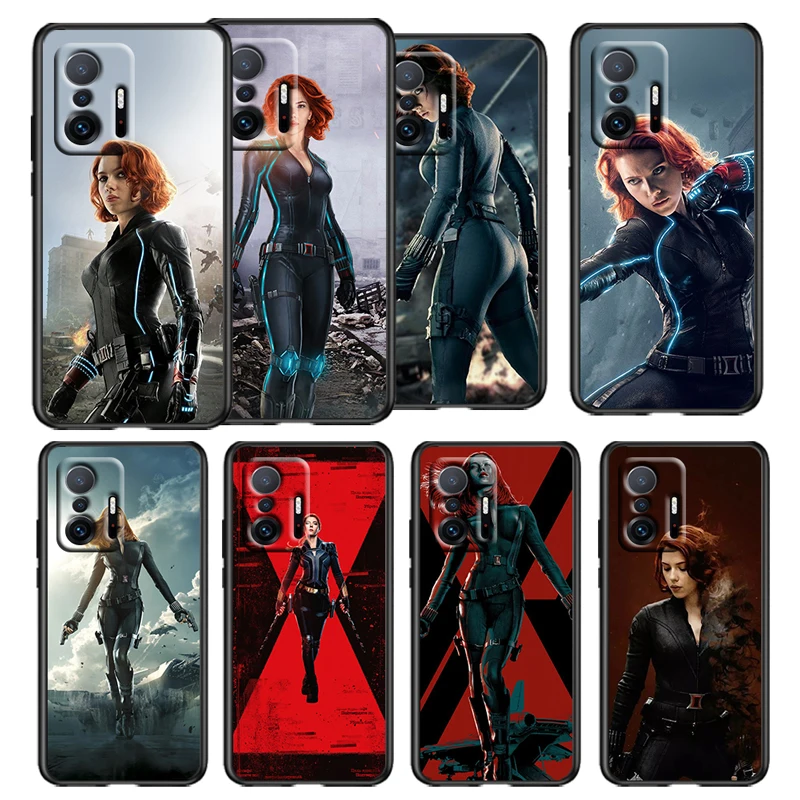 

Marvel Black Widow For Xiaomi 11 11T 10T Note 10 Mi 9T Ultra Pro Lite 5G Funda Silicone TPU Black Phone Case Coque Cover Capa