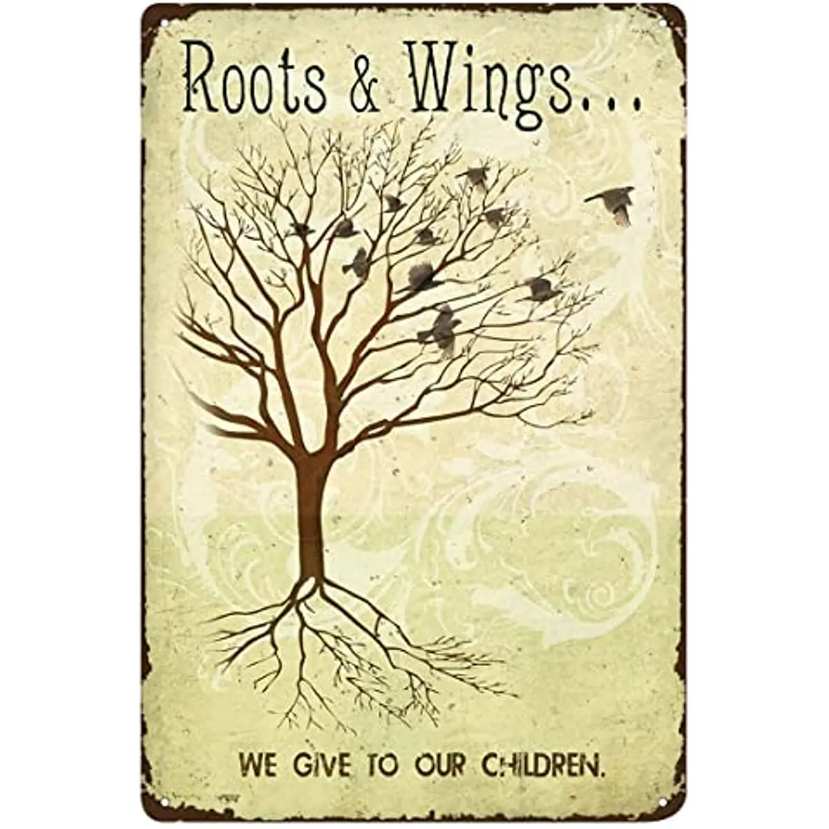 

Metal Tin Sign Roots And Wings Nature Metal Signs Poster Wall Decor Design for Cafes Bar Pub Beer Club Wall Home Decor 8x12inch