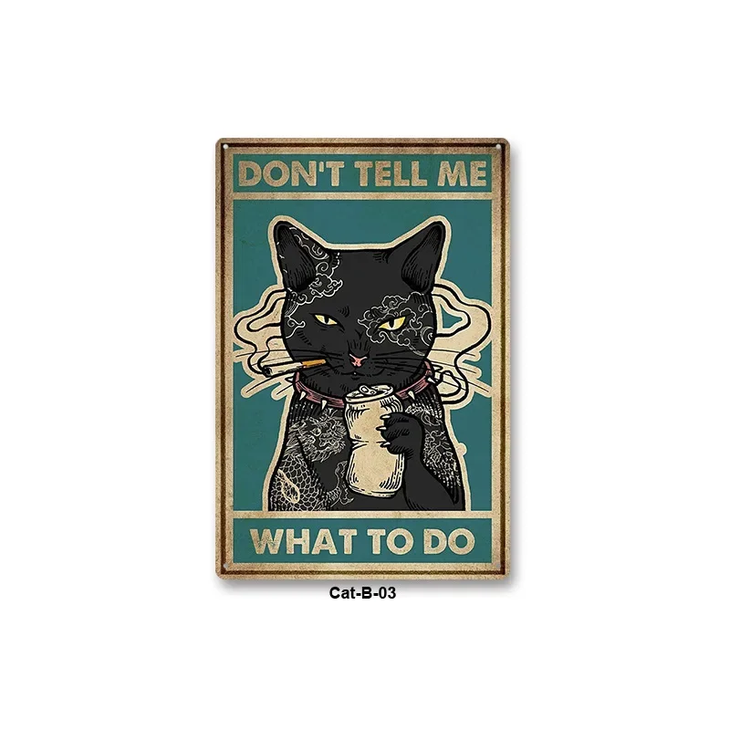 Животные Черный кот художественный декор домашняя металлическая жестяная